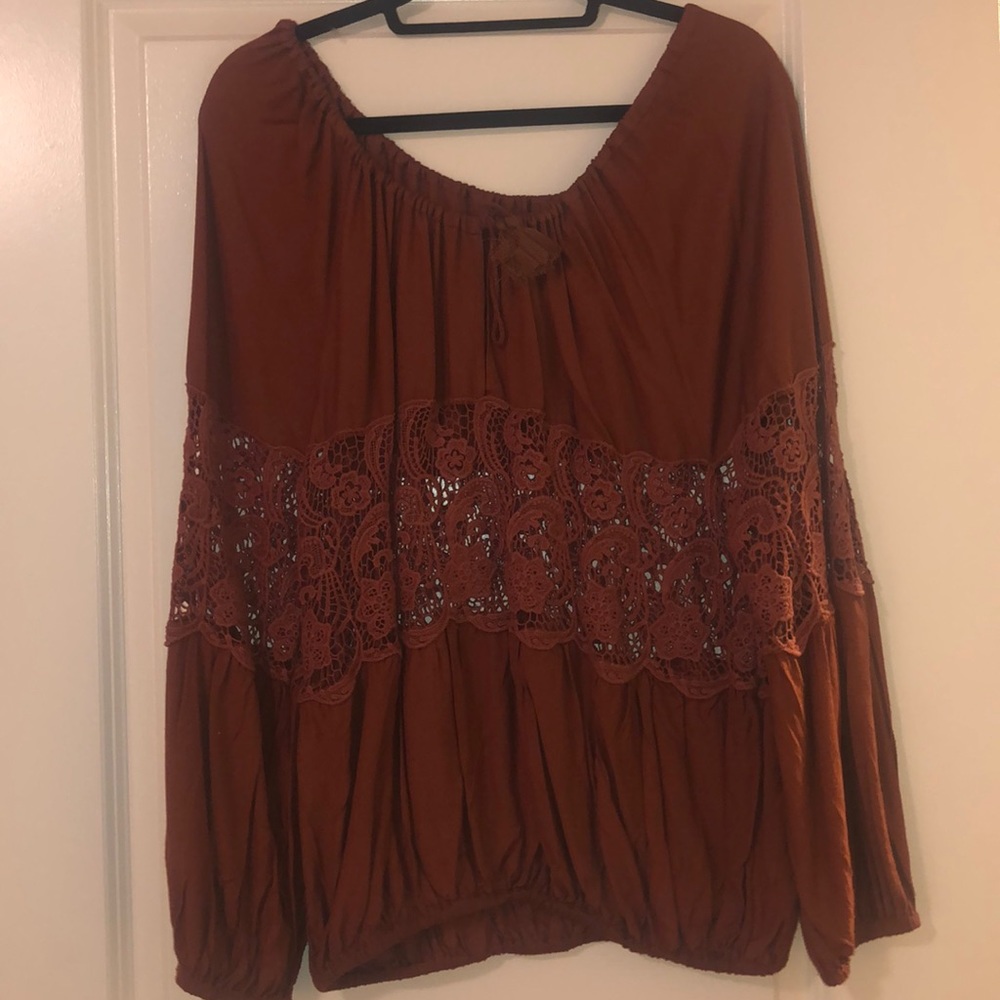 Off the shoulder shirt - orange